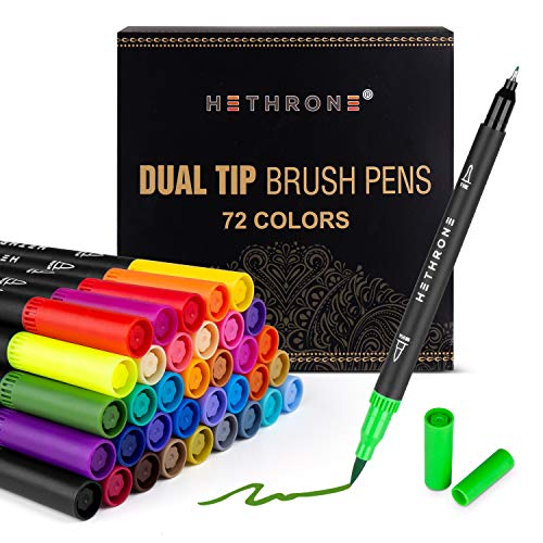 Hethrone 72 Colors Dual Tip Brush Pens