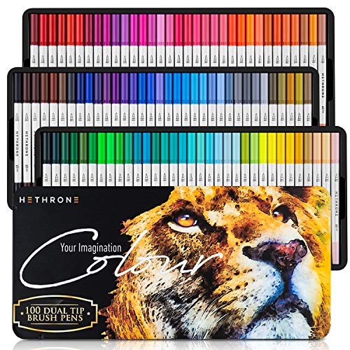 Hethrone Colors Dual Tip Brush Pens 120 Colors Brush Pen – HETHRONE