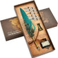 Hethrone Calligraphy Pens - Caligraphy Pens for Writing Feather Pen Quill Pen and Ink Set with Black Ink 10 Replaceable Nibs Gift Set (Green)