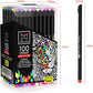 Hethrone 100 Colors Fine Tip Pens Colored Pens Fineliner Pens
