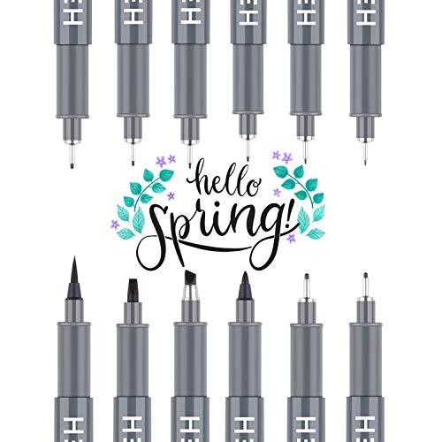 Hethrone Hand Lettering Pens Calligraphy Brush Pen Set 12 Size