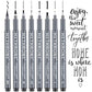 Hethrone Calligraphy Pens Hand Lettering Pens 8 Size Black Calligraphy Set For Beginners