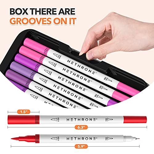 120 Pack Painting Pen Set 100 Colored Dual Tip Markers and 20