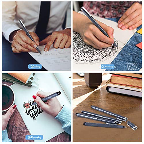 Hethrone Calligraphy Pens Hand Lettering Pens 8 Size Black Calligraphy Set For Beginners