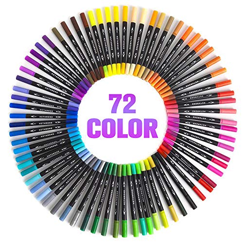 Hethrone Permanent Markers for Adult Coloring, 72 Assorted Colors Markers, Colored  Marker Pens Work on Plastic, Wood, Stone, Metal and Glass Multicolor