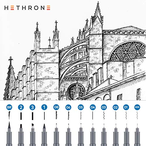 Hethrone Hand Lettering Pens Calligraphy Brush Pen Set 12 Size