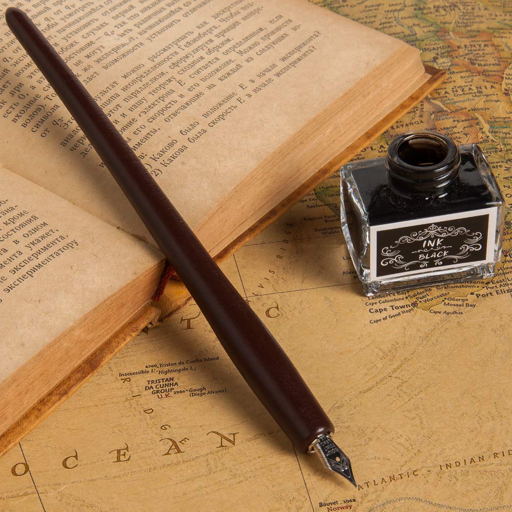 Hethrone Feather Pen Fountain Dip Pen and Ink Set Gift Calligraphy Pen –  HETHRONE