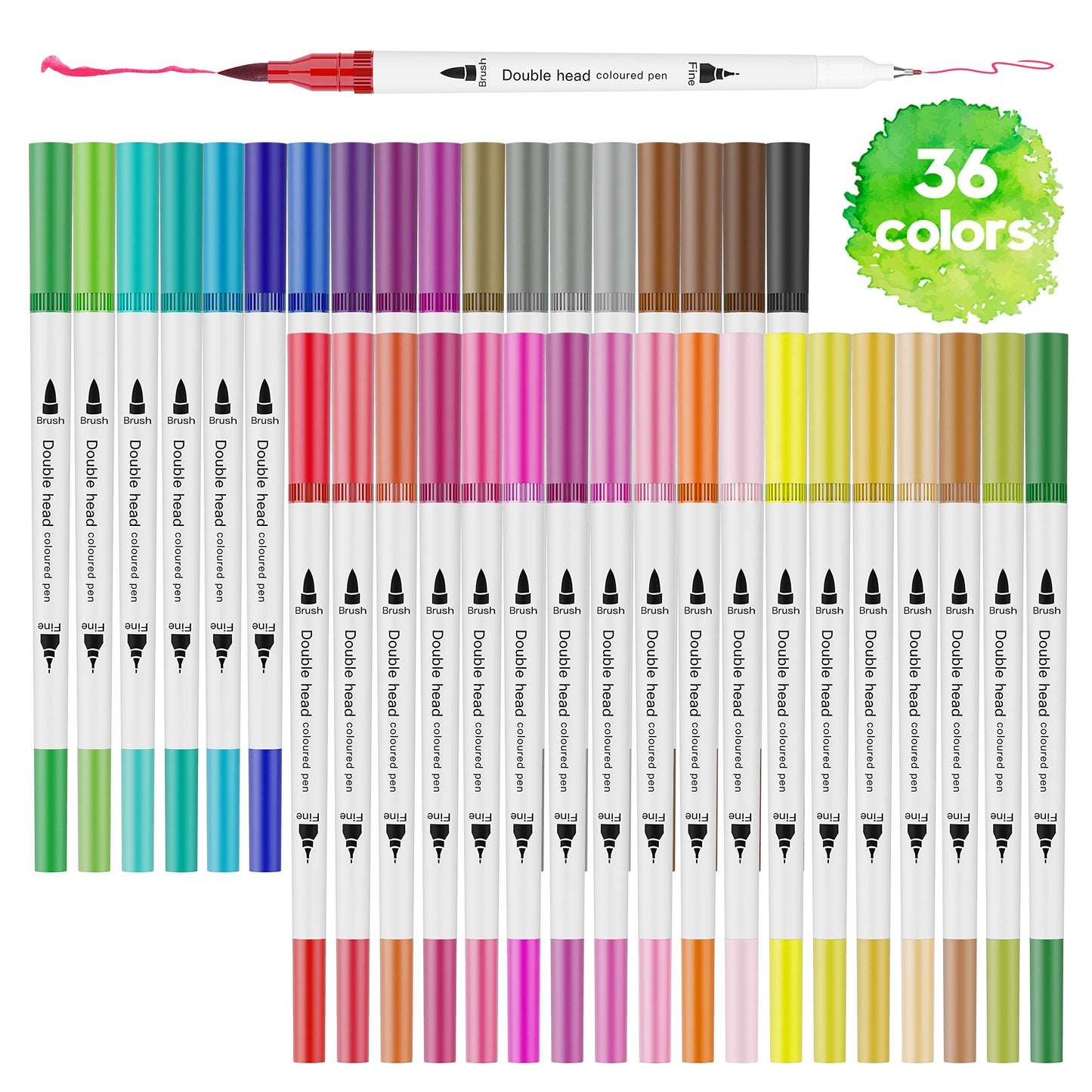 Hethrone 36 Colors Dual Tip Brush Pens