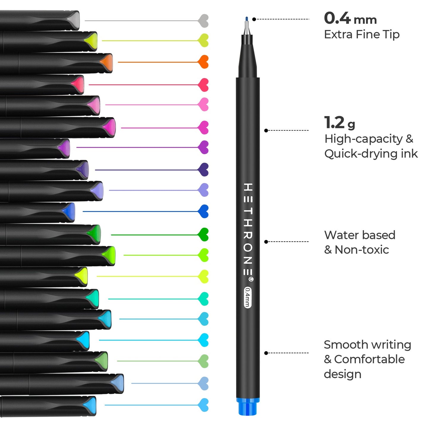 Hethrone 100 Colors Fineliner Color Pens Sets