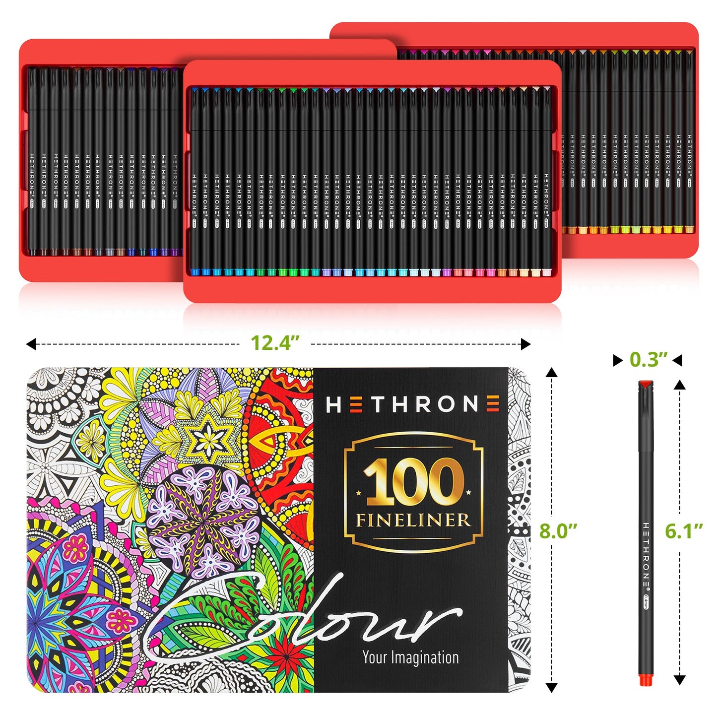 Hethrone 100 Colors Fineliner Color Pens Sets